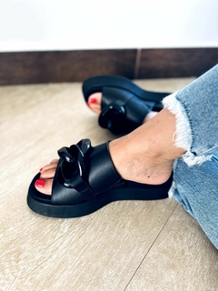 Flat Ana Correntes Preto - Ciliegie Sapatos
