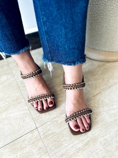 Sandália Salto Macramê Marrom - comprar online