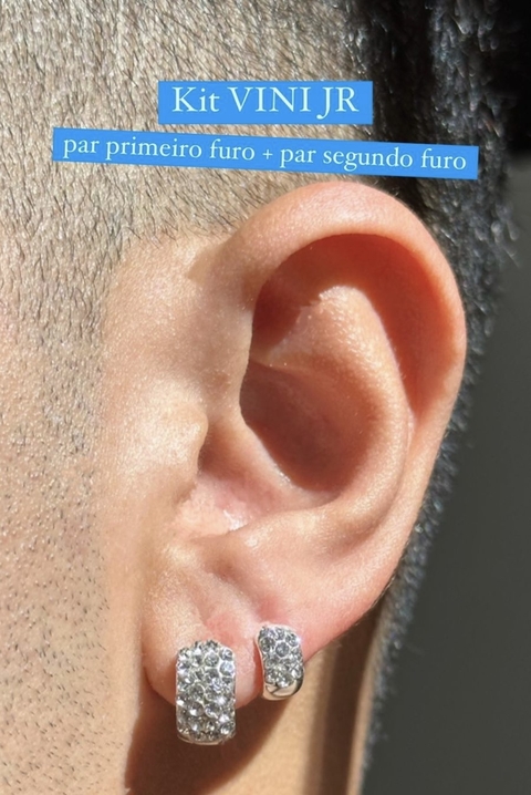 Kit Vinicius JR (Brinco primeiro furo+brinco segundo furo)