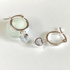 AROS ARGOLLA CON CORAZON CRISTAL