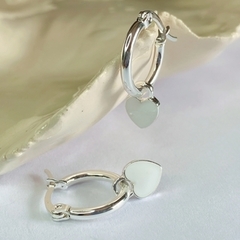 AROS ARGOLLA CON CORAZON ESMALTADO