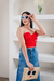 Red bustier on internet