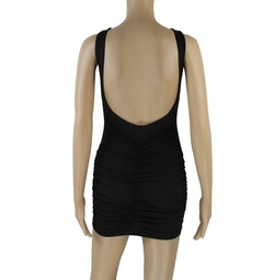 Mini-vestido feminino sem costas com babados, Sexy Tank Dresses - comprar online