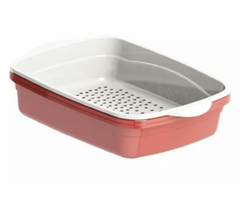 ￼Caixa de Areia Para Gatos Banheira Higiênica Furba 3 Peças Com Bandeja Sanitária e Peneira - comprar online