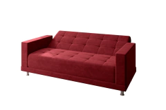 Sofá Cama 3 Lugares Casal Mônaco - Cor Vermelho - Móveis Digital - loja online