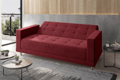 Sofá Cama 3 Lugares Casal Mônaco - Cor Vermelho - Móveis Digital - comprar online