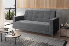 Sofá Cama 3 Lugares Casal Mônaco - Cor Cinza - Móveis Digital