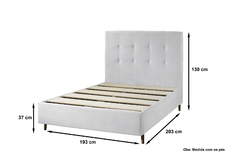 Base Box Com Cabeceira King - Corano Branco 193 x 203 x 25 - A Revolução em Cama Box