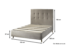 Base Box Com Cabeceira King - Sued Areia 193 x 203 x 25 - A Revolução em Cama Box