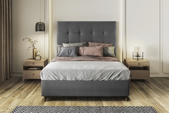 Base Box Com Cabeceira Solteirão - Sued Cinza 96 x 193 x 25 - A Revolução em Cama Box - Móveis Digital: Estilo e Tecnologia em Cada Peça. Transforme seu Espaço com Inovação!