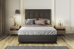 Base Box Com Cabeceira Solteiro - Sued Marrom 88 x 188 x 25 - A Revolução em Cama Box - Móveis Digital: Estilo e Tecnologia em Cada Peça. Transforme seu Espaço com Inovação!