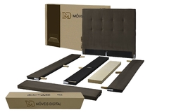 Base Box Com Cabeceira Solteiro - Sued Marrom 88 x 188 x 25 - A Revolução em Cama Box - loja online