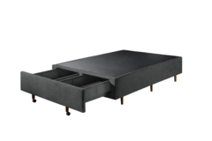 Base Box com Sapateira Embutida Queen - Sued Cinza - Unindo Praticidade e Estilo na internet