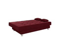 Sofá Cama Casal 3 Lugares Napoli - Sued Vermelho - A Maior Medida Interna da Categoria - Móveis Digital: Estilo e Tecnologia em Cada Peça. Transforme seu Espaço com Inovação!