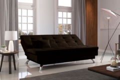 Sofá Cama Casal 3 Lugares Firenze Premium - Sued Marrom - A Maior Medida Interna da Categoria - comprar online