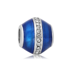 Charm bola azul interlinea con cristal
