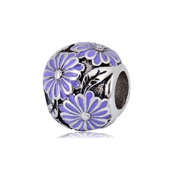 Charm bola flores moradas
