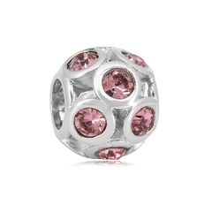 Charm bola cristal rosa