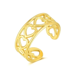 Anillo corazones dorado