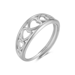 Anillo corazones II plateado