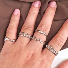 Anillo eslabón plateado - comprar en línea