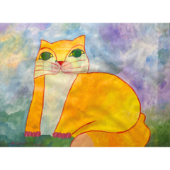 Aldemir Martins Papel "Gato Amarelo" 2 - comprar online