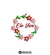 Desenho de flores bordadas em um guardanapo com a frase "Ele Vive".
