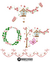 Conjunto de bordados digitais com tema floral e natureza, incluindo casinhas de passarinho, flores rosas, borboletas e guirlanda de folhas verdes e flores, feito pela ambordados