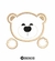 Matriz de bordado de um urso com contornos em bege e detalhes em preto.