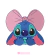 Matriz de bordado do personagem Stitch com laço rosa, mostrando uma expressão fofa.