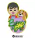 Matriz de bordado computadorizado com um design infantil de Bento e Totó, um menino e seu cachorro sorridente.