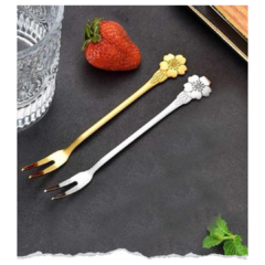 SET X6 TENEDOR PLATEADO FLORES