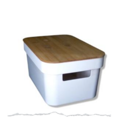 ORGANIZADOR CON TAPA BAMBO BLANCO - comprar online