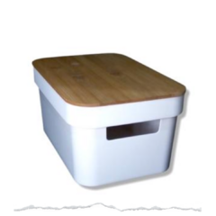 ORGANIZADOR CON TAPA BAMBO BLANCO