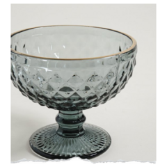 SET X 6 COMPOTERAS DE VIDRIO AZUL ROMBO - comprar online