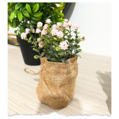 MACETA ARPILLERA CON PLANTITA ARTIFICIAL