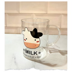 TAZA DE VIDRIO DIBUJO VACA 420ML en internet