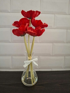 FLORES ARTIFICIALES CON FLORERO DE VIDRIO - SANTA CALMA