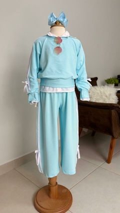 Conjunto wide leg azul - comprar online