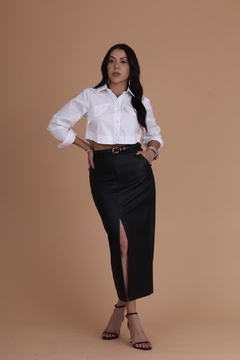 Saia mídi courino - Samara's Closet