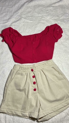 Conjunto Cropped e short linho - Autentika