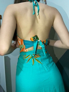 Conjunto Saia envelope e cropped de amarração - comprar online