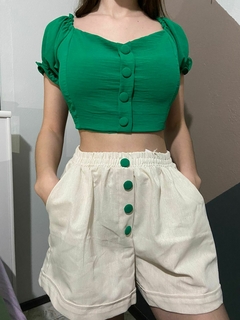 Conjunto Cropped e short linho na internet