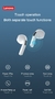 Original lenovo ht38 tws fone de ouvido sem fio bluetooth fones controle ai mini