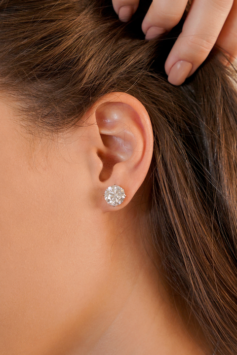 Brinco Ponto de Luz Moissanite 10 mm | Prata 925