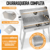 Churrasqueira Inox Galvanizado Carvão Duas Grelhas Desmontável Resistente Nelore 50X30 Mec Grill - comprar online