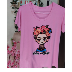 Tshirt Viscolycra estampa em floco ( veludo )