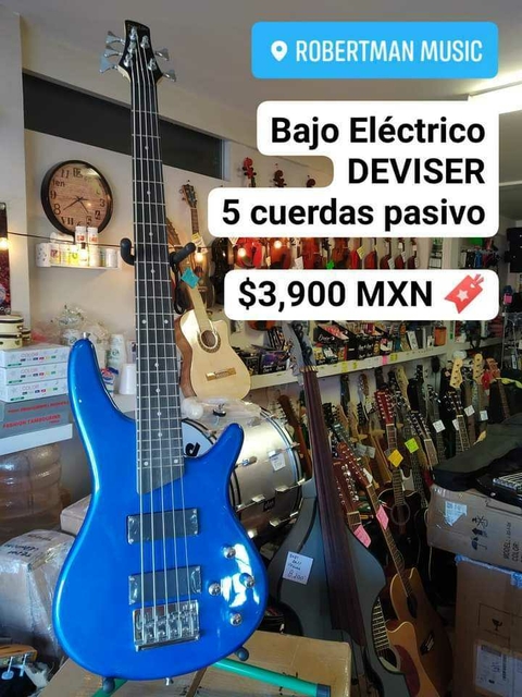 BAJO ELECTRICO DEVISER 5 CUERDAS AZUL ELECTRICO