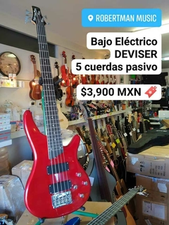 BAJO ELECTRICO DEVISER 5 CUERDAS ROJO