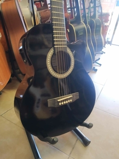 Guitarra Electroacústica Folk negra con afinador digital integrado - comprar en línea